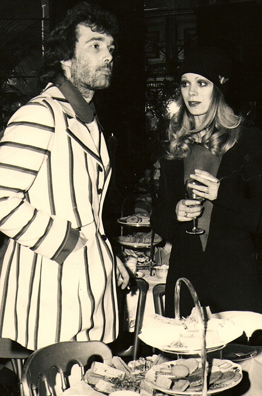 Eleanor Powell & I at the launch Tea Dance of Biba Cosmetics in 1971 (clothes enforced upon me by Barbara Hulanicki!)